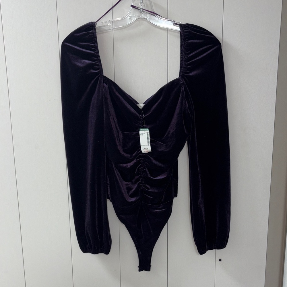 NWT Simons lush Velvet Women's body suit